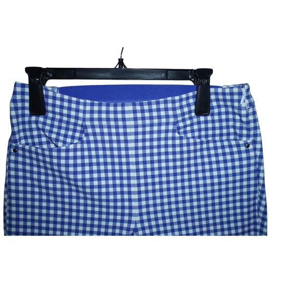 RLX Ralph Lauren Gingham Stretch Pants Size 8 Blue White Check Pull-On Golf - Picture 3 of 6